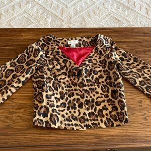 Newport News Leopard print jacket, Size 4.
